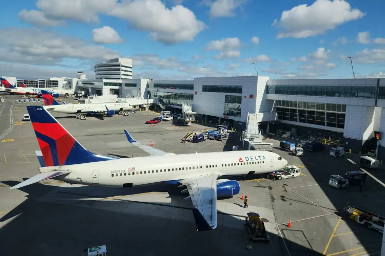 Plane at the gate at Seattle-Tacoma International Airport